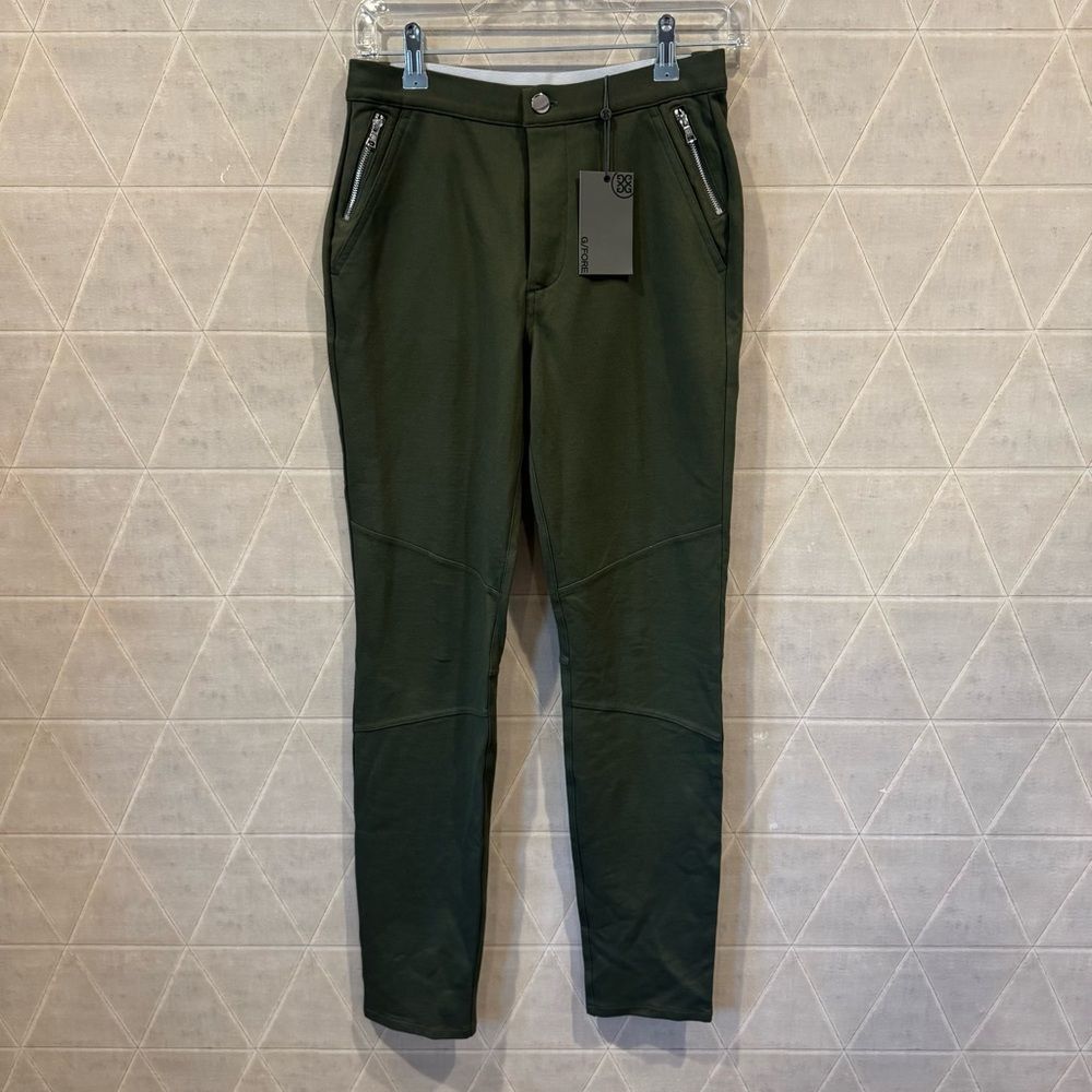 G/Fore G4 Womens Golf Pants Double Knit Moto Legging Olive Green Size 4 NWT $145